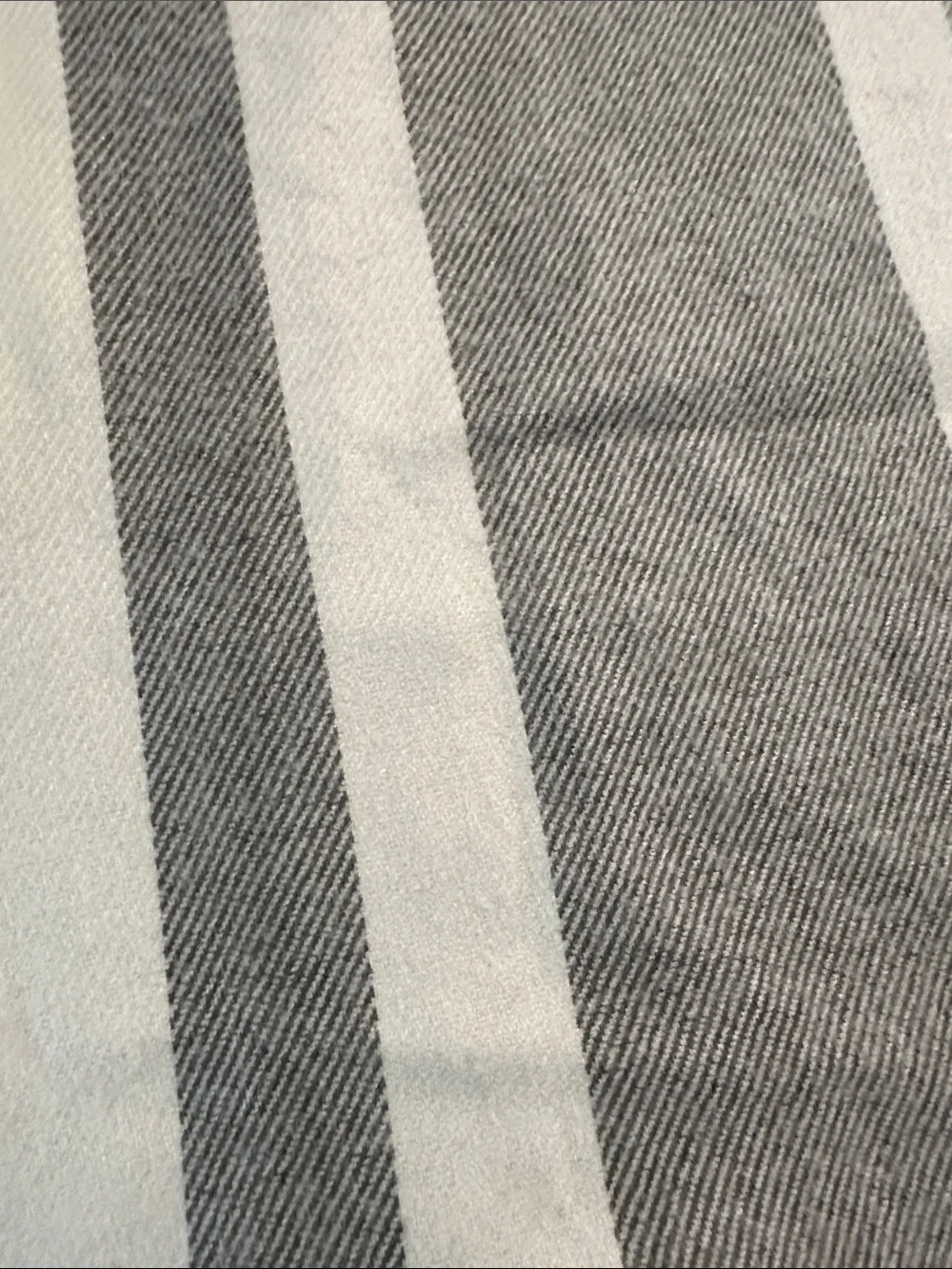 Christian Dior Cream and Gray Striped Wool-Blend Scarf